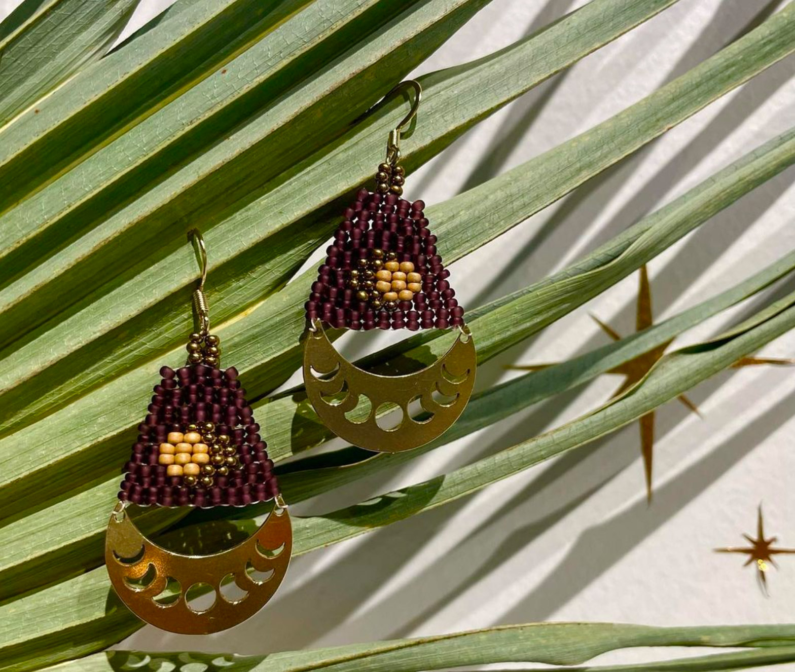 Beaded Earrings Phases of the Moon